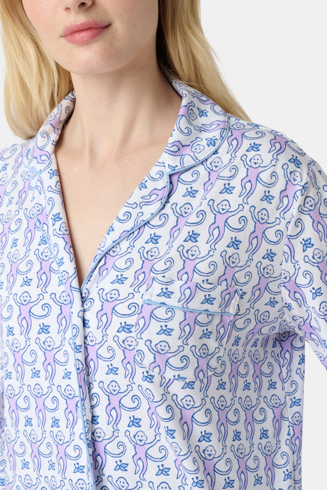 Monkey Long Sleeve Polo Pajamas Main Image
