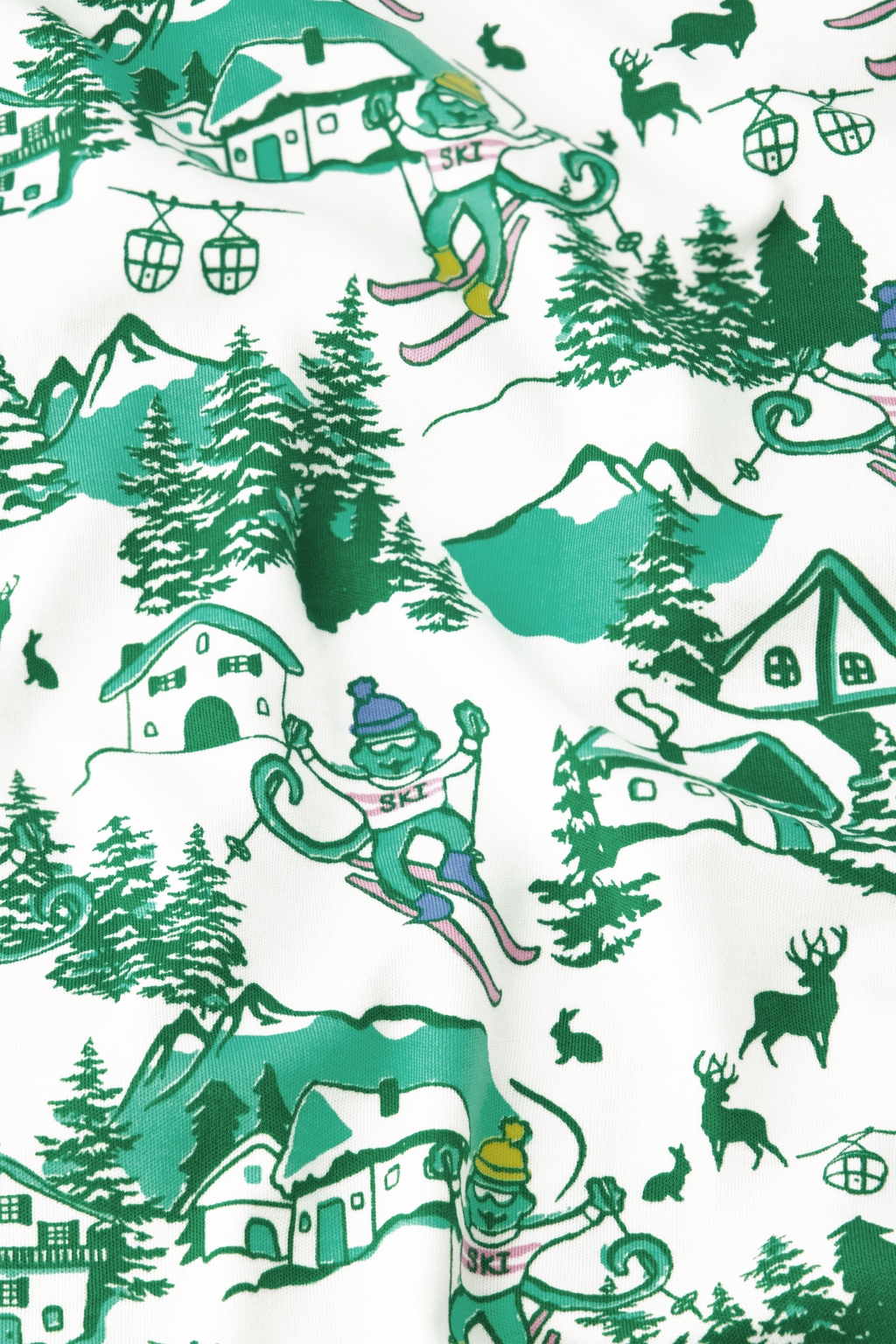 Mens Ski Toile Long Sleeve Polo Pajamas
